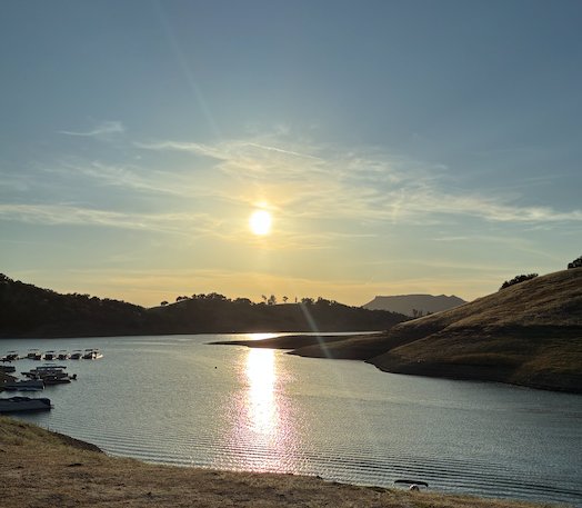 Peaceful lake at sunset in San Luis Obispo